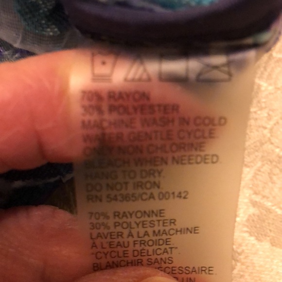 ALIA NWT SIZE 18 SHEER FLORAL COOL BLOUSE 3/4 SLEEVE PURPLES & TEAL BUTTONS #026 - Picture 9 of 11